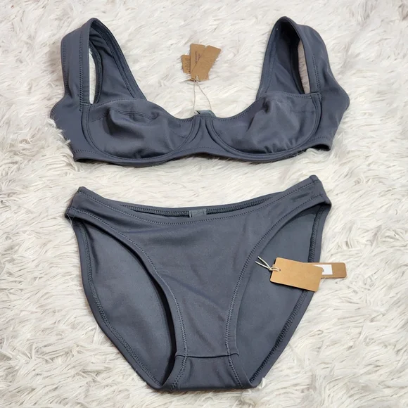 2pcs SKIMS SHAPING SWIM UNLINED UNDERWIRE & SWIM MID COVERAGE BOTTOMS/ XXS/NWT - Picture 3 of 15